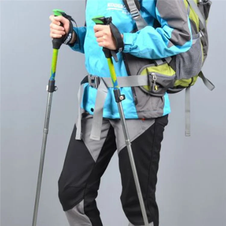 Kodenor Outdoor Trekking Pole Camping 5 Sections Aluminium Alloy Walking Stick Pour 170-190 cm de Hauteur - Bleu