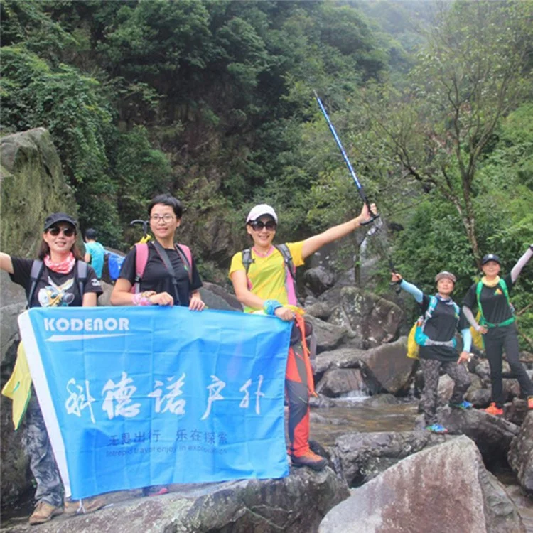 KODENOR 5-Section Aluminum Alloy Trekking Pole Camping Hiking Walking Stick for 145-170CM Height People - Blue