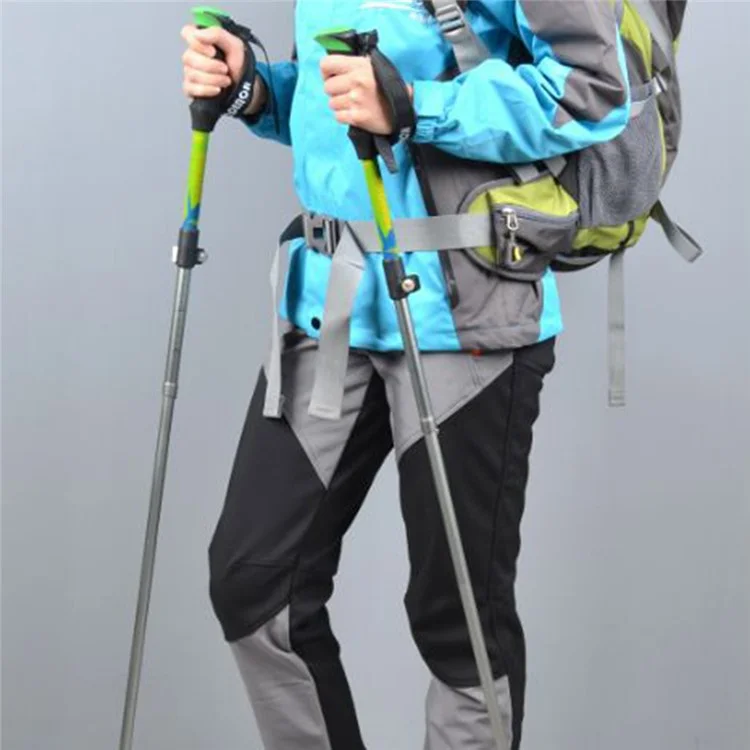 KODENOR 5-Section Aluminum Alloy Trekking Pole Camping Hiking Walking Stick for 145-170CM Height People - Blue