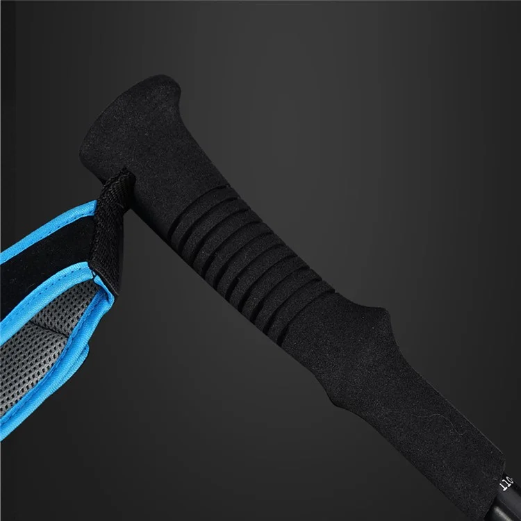CLS 110-125cm Adjustable Folding Trekking Poles Aluminum Alloy 4-Section Telescopic Ultralight Walking Stick - Blue