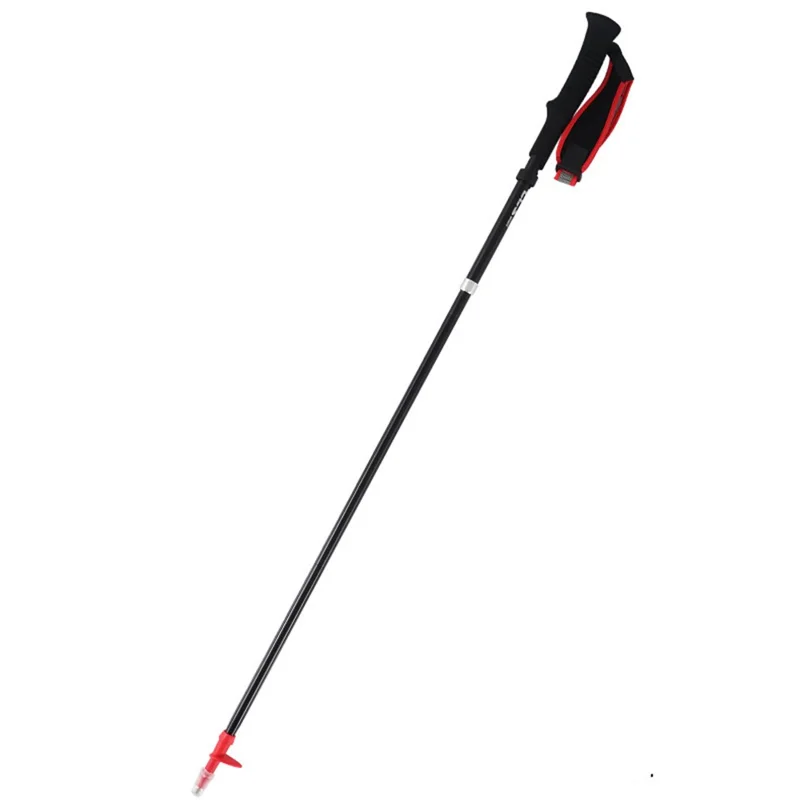 CLS 110-125cm Adjustable Folding Trekking Poles Aluminum Alloy 4-Section Telescopic Ultralight Walking Stick - Red