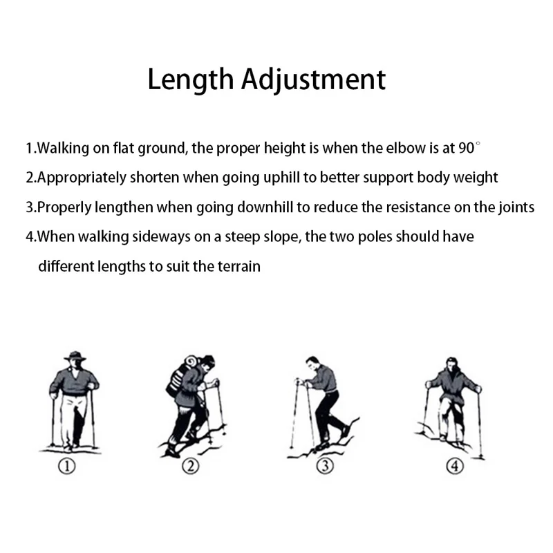 CLS 110-125cm Adjustable Folding Trekking Poles Aluminum Alloy 4-Section Telescopic Ultralight Walking Stick - Red