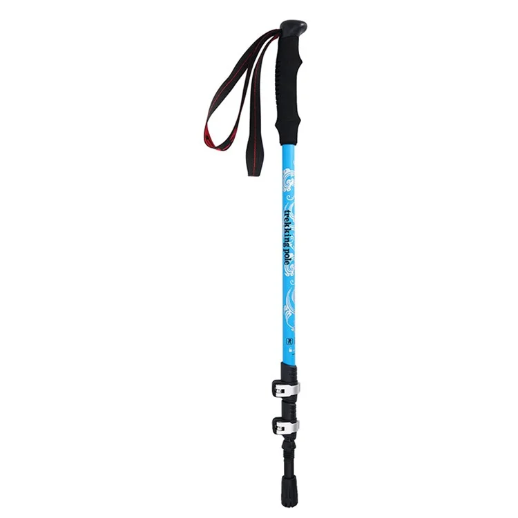 CLS Outer Lock Hiking Poles Aluminum Alloy Outdoor Hiking Stick 3 Section 64-135cm Adjustable Trekking Poles - Blue