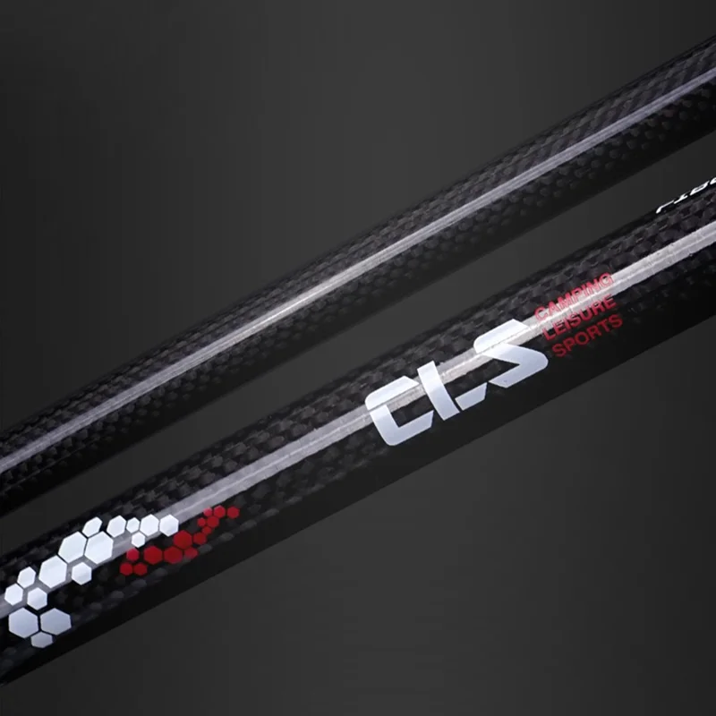 CLS Outer Lock Carbon Fiber Trekking Pole Ultra Light 3-Sections Telescopic Walking Pole - White