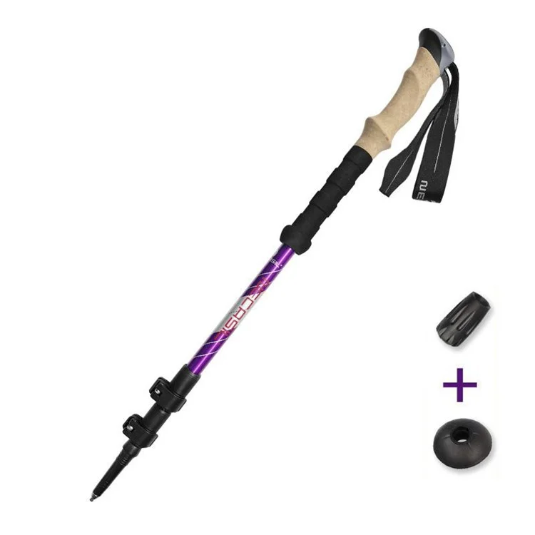 NECASIL G208S Bâton de Randonnée en Alliage d'Aluminium 62-135CM Bâton de Marche Pliable Ultra-Léger pour la Randonnée, le Camping - Violet