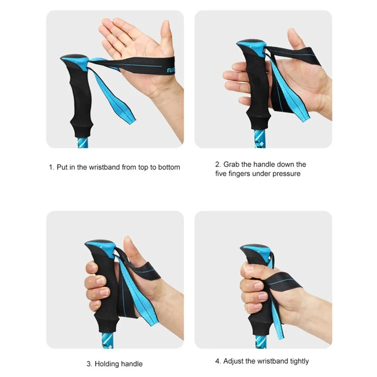 NECASIL N82 Bâton de randonnée en alliage d'aluminium à 5 sections, idéal pour le camping en extérieur, 32-125CM, pliable - Noir
