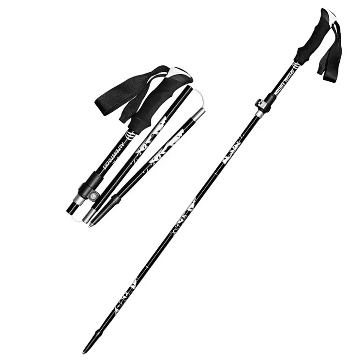 Bâton de randonnée télescopique N85 ultra-léger Trekking Bâton de randonnée en camping 5 sections Alliage d'aluminium Bâton de marche pliable