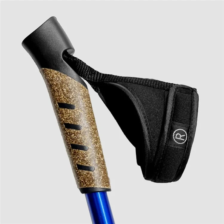 NECASIL G301 2Pcs Aviation Aluminum Alloy Alpenstock 3 Sections Telescopic Pole Embedded Lock Off-Road Hiking Stick - Blue
