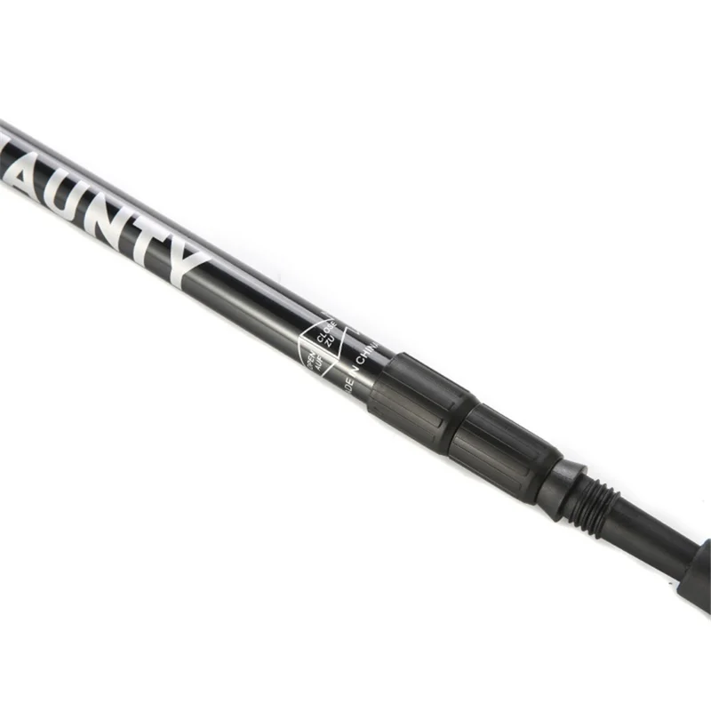 TEAM JAUNTY 6-3JNS Trekking Pole 65-135CM Aluminum Alloy Folding Hiking Walking Stick - Angled Handle / Silver
