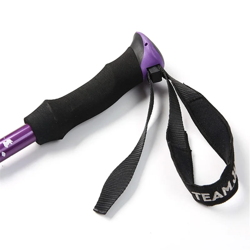 TEAM JAUNTY  Bâton de Marche Télescopique en Alliage d'Aluminium à 3 Sections - Violet 