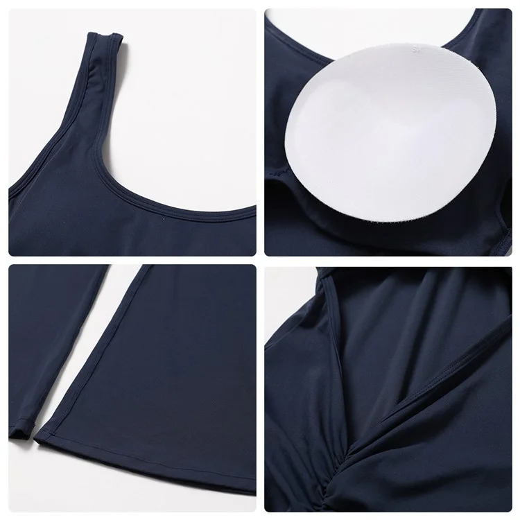 8260 Frauen Yoga-Rompers Workout Ärmellos Sport Romper Nahtlos Sexy Jumpsuits - Schwarz / L