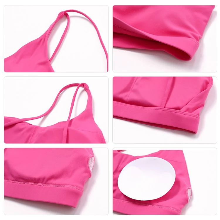 8578 Fitness Single Shoulder Women Sexy Sports Bra Backless Padded Yoga Bra - Apple Green / S
