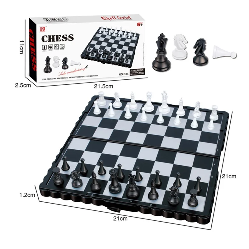 Foldable Magnetic Chess Board Portable Board Game Set Kids Educational Toy - Chess