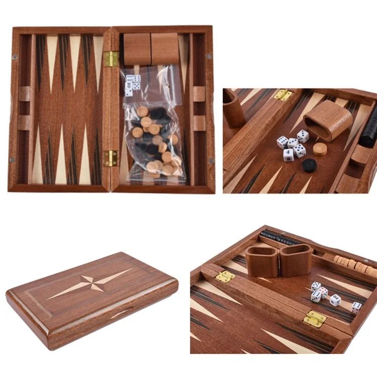 Set da backgammon in legno con design pieghevole - Giochi da tavolo classici da 11 pollici