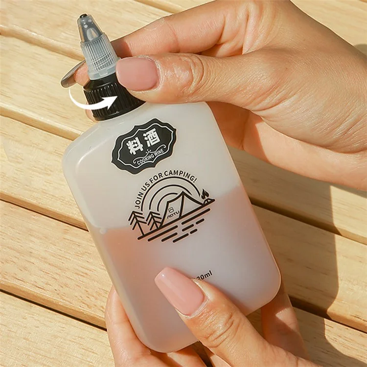 AOTU 16 pièces / Set de bouteilles d'huile de camping, récipients à épices, kit de brosse avec sac de rangement (sans BPA, sans homologation FDA)