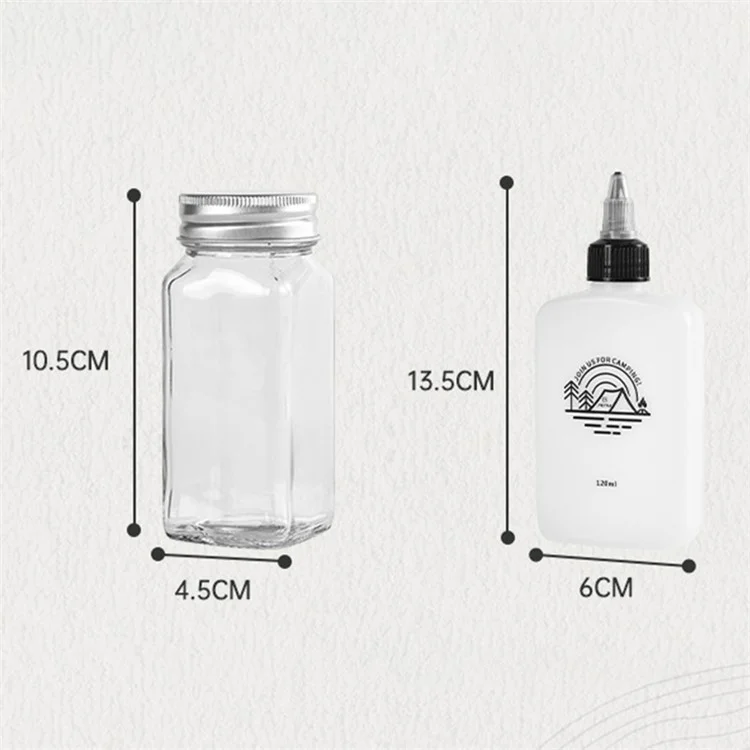 AOTU 16 pièces / Set de bouteilles d'huile de camping, récipients à épices, kit de brosse avec sac de rangement (sans BPA, sans homologation FDA)