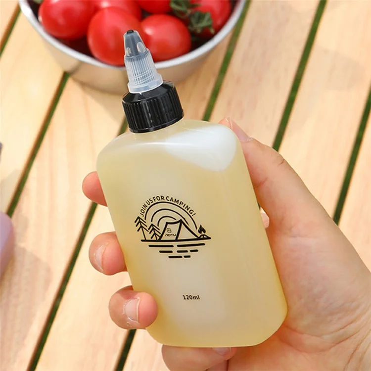 HALIN 5PCS Mini Squeeze Oil Bottles 120ml Liquid Containers for Camping BBQ Picnic (BPA-Free, No FDA)