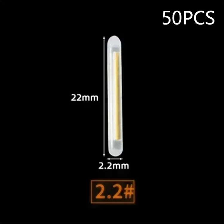 50 bâtons lumineux flottants à lucioles fluorescentes - 2,2 x 22 mm