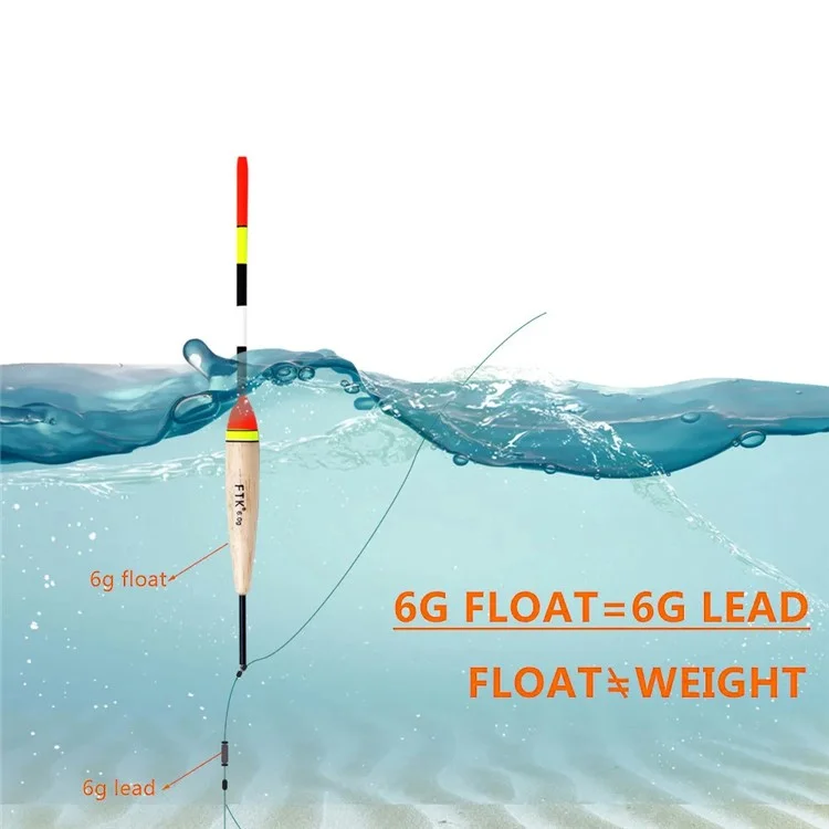 FTK 5 pièces de flotteurs de pêche en bois de balsa épais - 2g