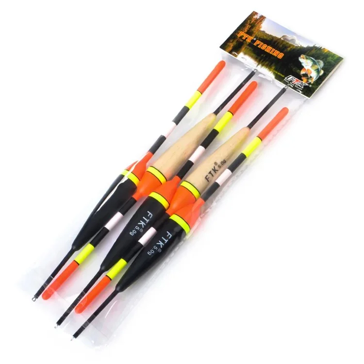 FTK 5 pièces de flotteurs de pêche en bois de balsa épais - 2g