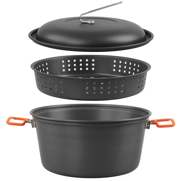 AOTU Camping 5L Pentola a vapore Impugnatura pieghevole Stoviglie per escursionismo Picnic (senza BPA, senza FDA)
