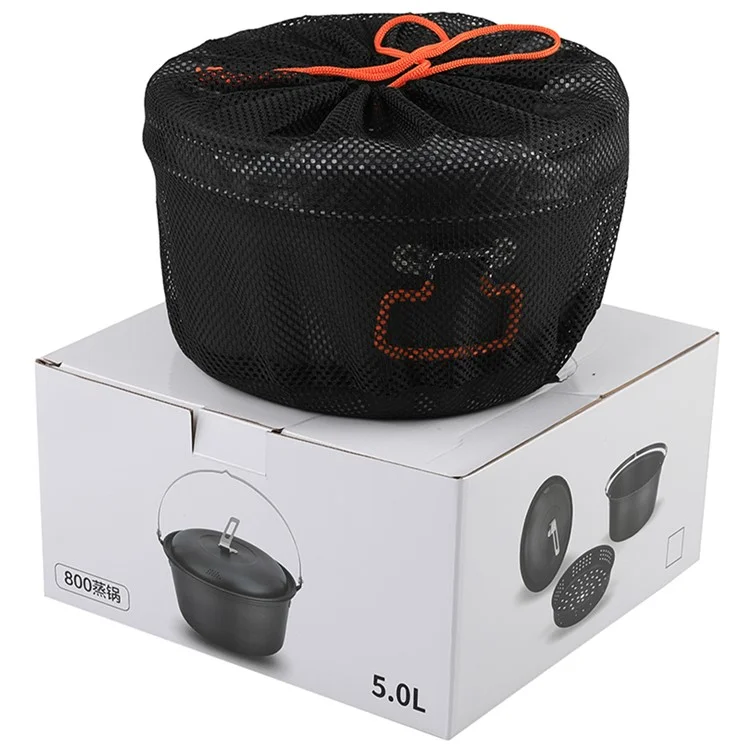 AOTU Camping 5L Pentola a vapore Impugnatura pieghevole Stoviglie per escursionismo Picnic (senza BPA, senza FDA)