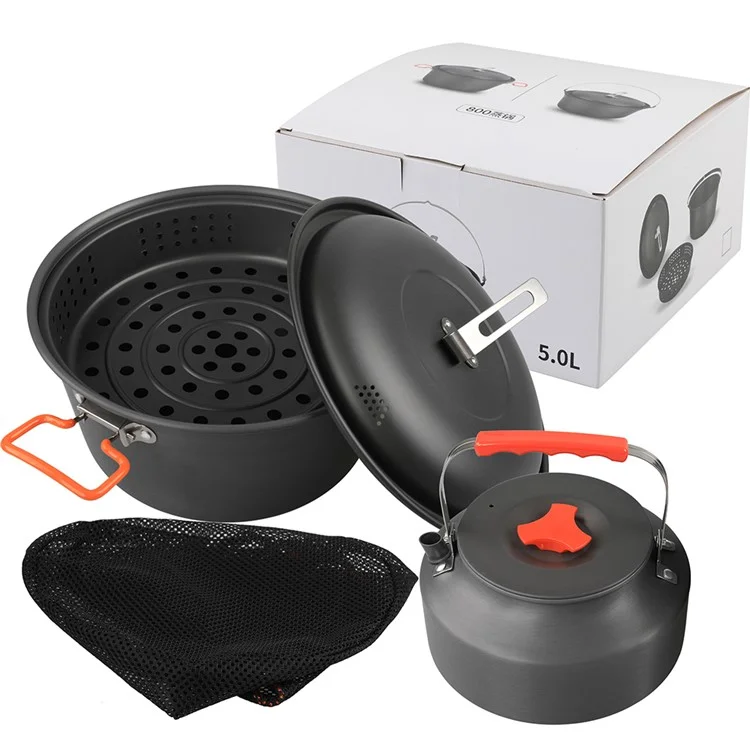 Batterie de cuisine en aluminium AOTU 1,6 L + marmite à vapeur 5,0 L (sans BPA, sans homologation FDA)