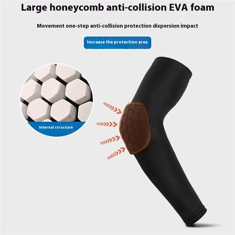 AB062 Lycra Fabric Elbow Brace Shock-Absorbed Elbow Wrap Arm Compression Brace Support - Negro / M