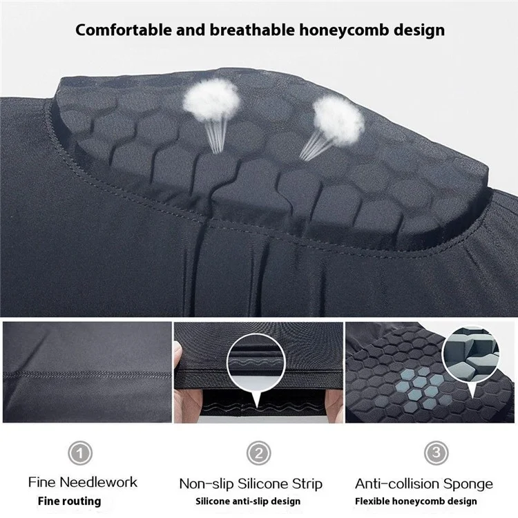 EL0038 Ellbogen Gepolsterte Protektorarm Sleeve Kompression Arm Protective Support Brace - Schwarz / XS