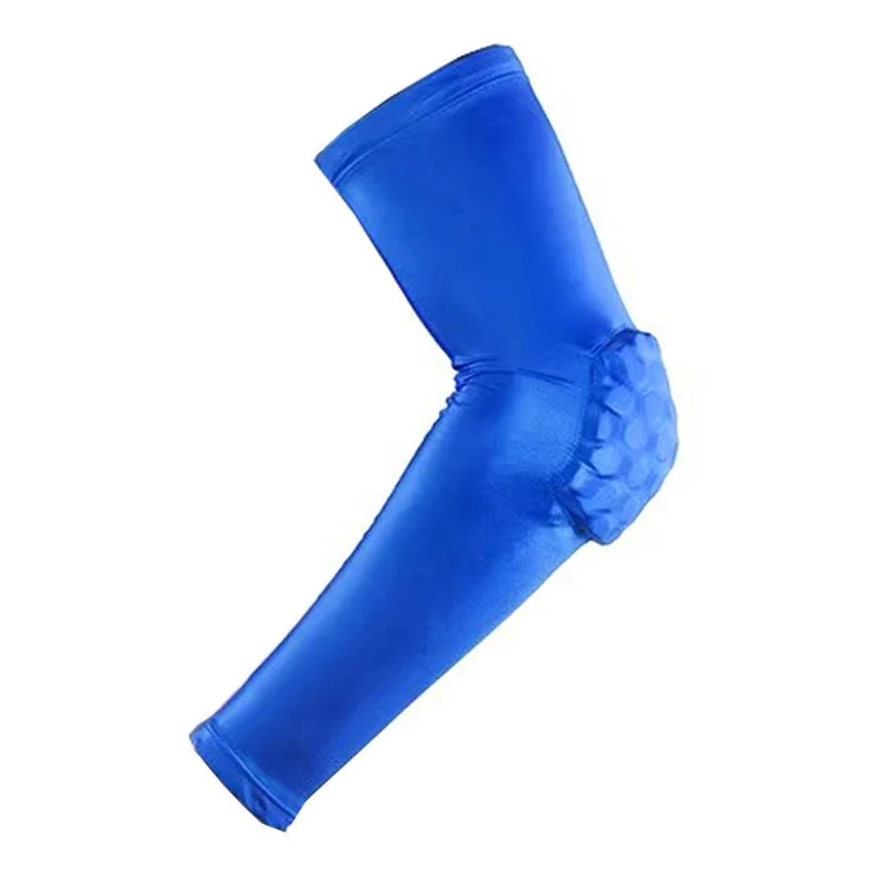 EL0038 Elbow Padded Protector Arm Sleeve Compression Arm Protective Support Brace - Blue / S