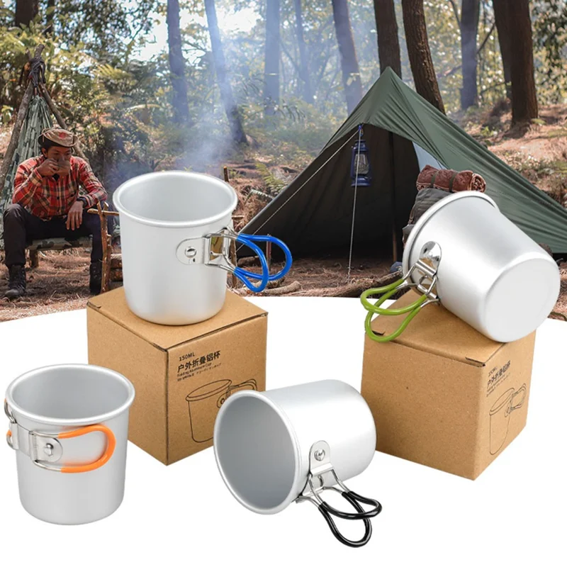 Aluminum Alloy Camping Mug Portable Coffee Cup Drinks Cup (BPA-Free, No FDA Certified) - Blue