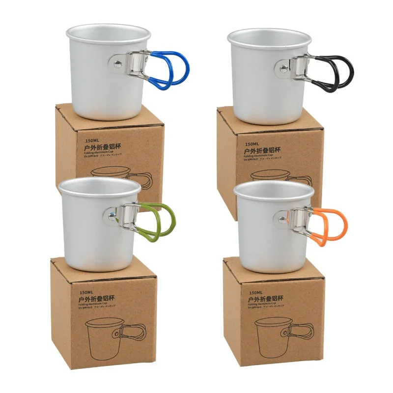 Aluminum Alloy Camping Mug Portable Coffee Cup Drinks Cup (BPA-Free, No FDA Certified) - Blue
