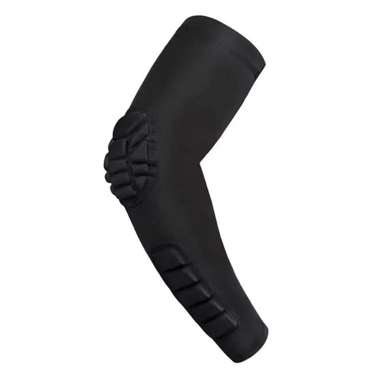 HB011 1 Stück Sport-Ellbogenbandage Waben-Kompressions-Armschutz für Basketball, Radfahren, Fitness - Schwarz M
