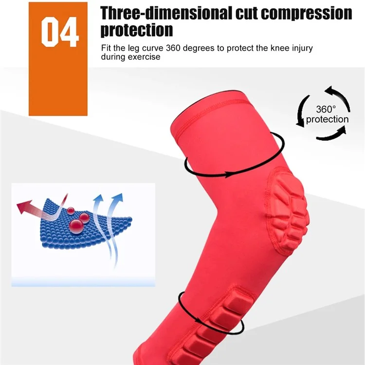 HB011 1 Stück Sport-Ellbogenbandage Waben-Kompressions-Armschutz für Basketball, Radfahren, Fitness - Schwarz M