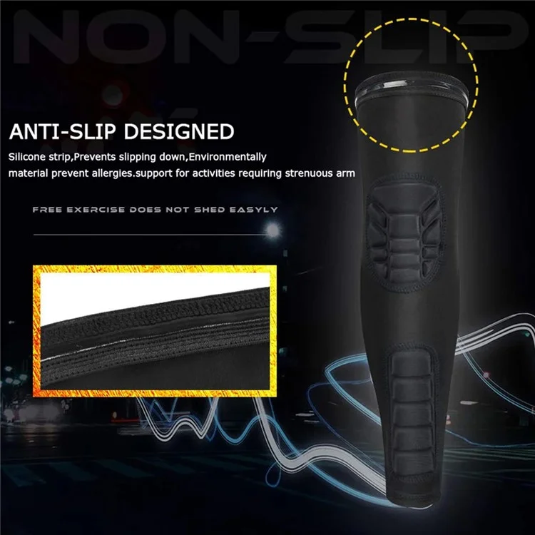 HB011 1 Stück Sport-Ellbogenbandage Waben-Kompressions-Armschutz für Basketball, Radfahren, Fitness - Schwarz M