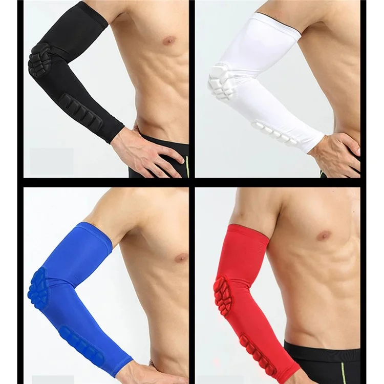 HB011 1 Stück Sport-Ellbogenbandage Waben-Kompressions-Armschutz für Basketball, Radfahren, Fitness - Schwarz M