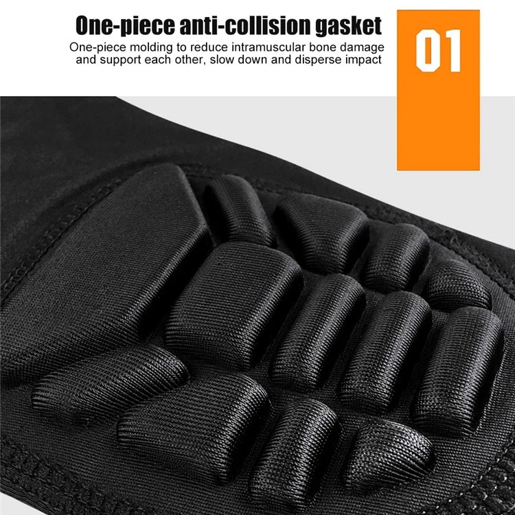 HB011 1 Stück Sport-Ellbogenbandage Waben-Kompressions-Armschutz für Basketball, Radfahren, Fitness - Schwarz M