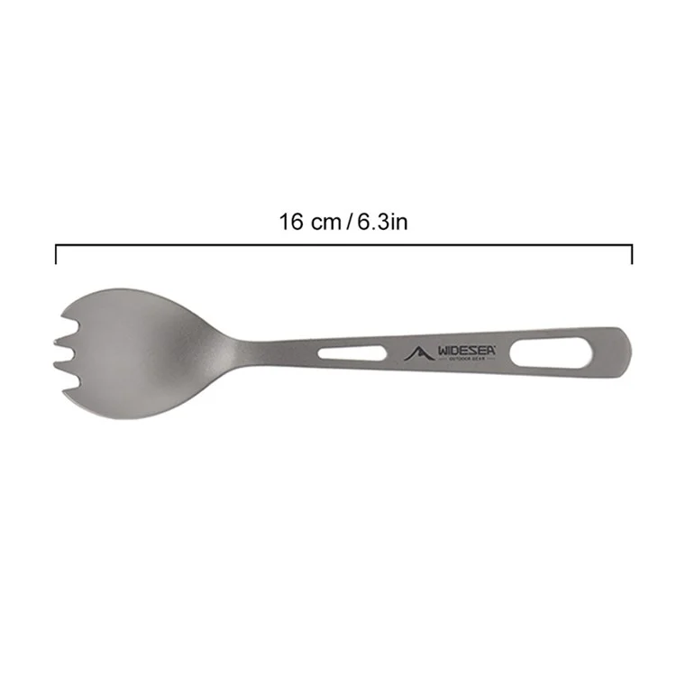 WIDESEA WSTT-119 Colher-Garfo de Titânio Leve 2 em 1 para Camping (Sem BPA, Sem FDA)