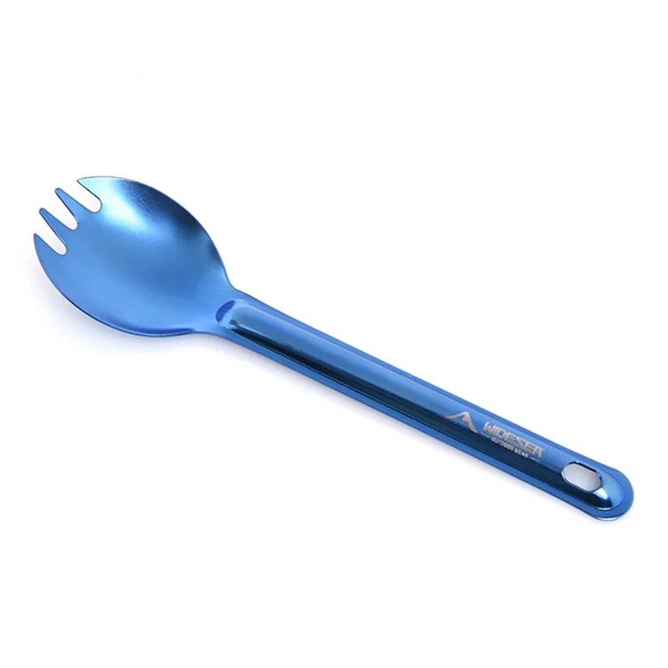 WIDESEA WSTT-117 2 In 1 Outdoor Camping Spoon Fork Pure Titanium Spork with Hanging Hole (BPA Free, No FDA)
