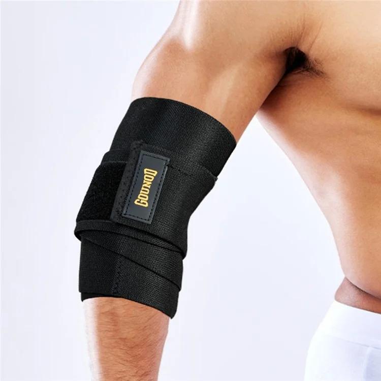 GOUNOD HS024 1Pc Elbow Support Wrap for Weightlifting / Pull-Ups / Powerlifting Compression Brace - Black S