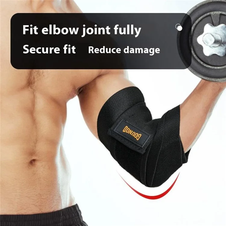 GOUNOD HS024 1Pc Elbow Support Wrap for Weightlifting / Pull-Ups / Powerlifting Compression Brace - Black S