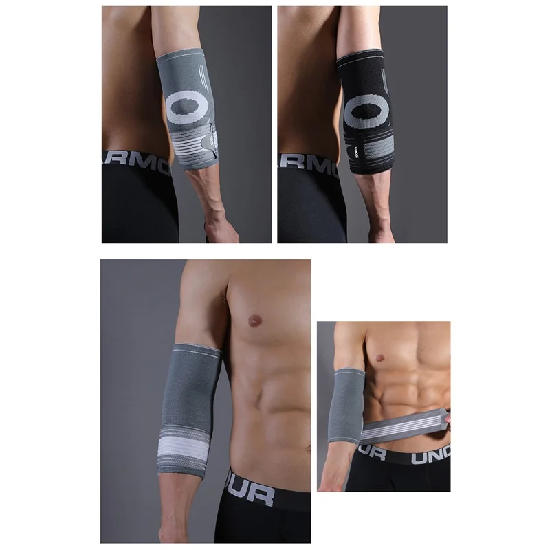 VBOSI 4137V 1Pc 18-24cm Elbow Support Brace Compression Sleeve for Outdoor Sports Elbow Protector, M Size - Black