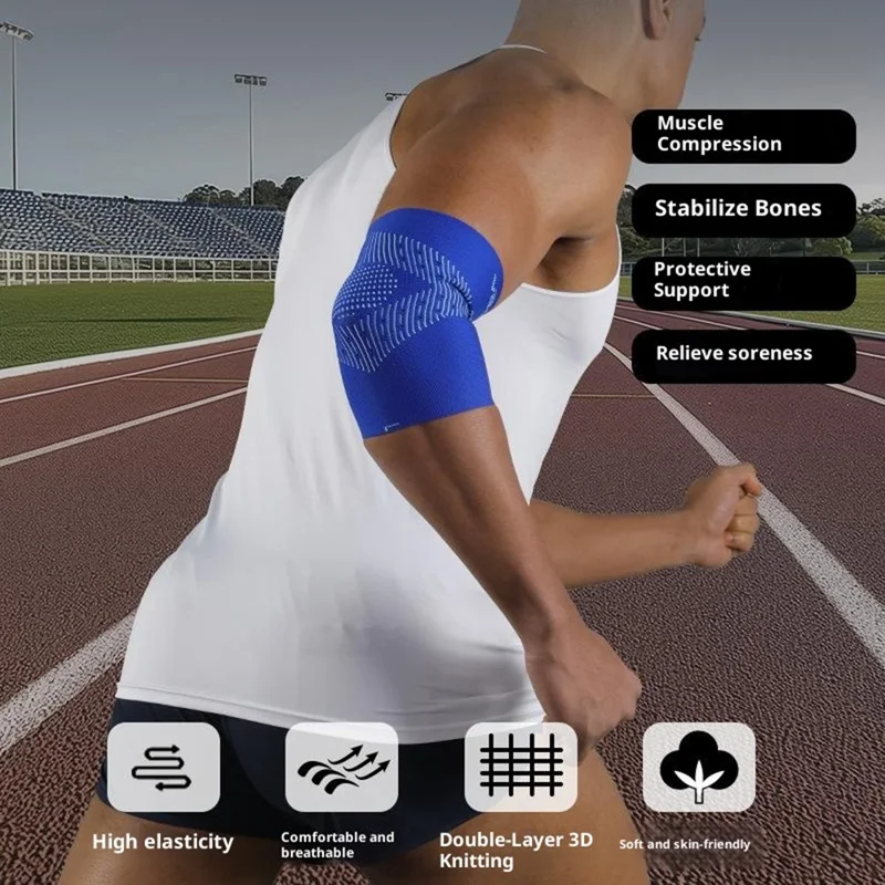 VBOSI 1287V 1PC Braccio Gomito L Taglia, 23-28cm Manica di Compressione per Artrite, Allenamenti, Riduce il Dolore Articolare - Blu