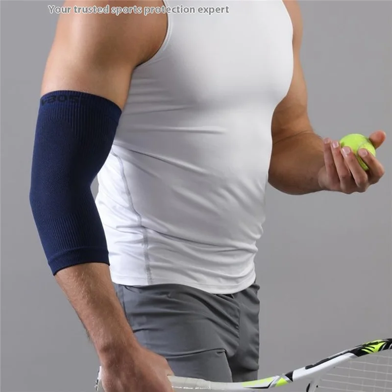 VBOSI 7977V 1PC Elbow Support Brace L Size, 28-32cm Sports Compression Sleeve Basketball Arm Protector - Dark Blue