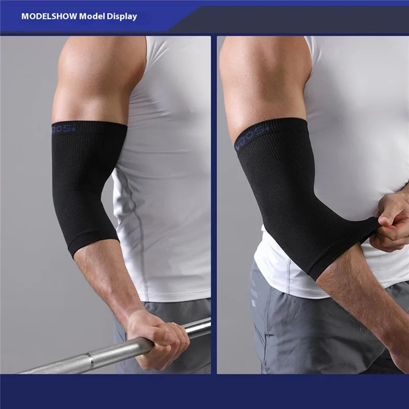 VBOSI 7977V 1PC Elbow Support Brace L Size, 28-32cm Sports Compression Sleeve Basketball Arm Protector - Dark Blue