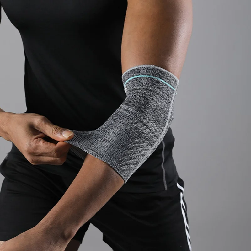 Suporte de Cotovelo VBOSI 7087V 1Pc Tamanho M para Basquete, Badminton, Manga de Compressão Respirável - Preto