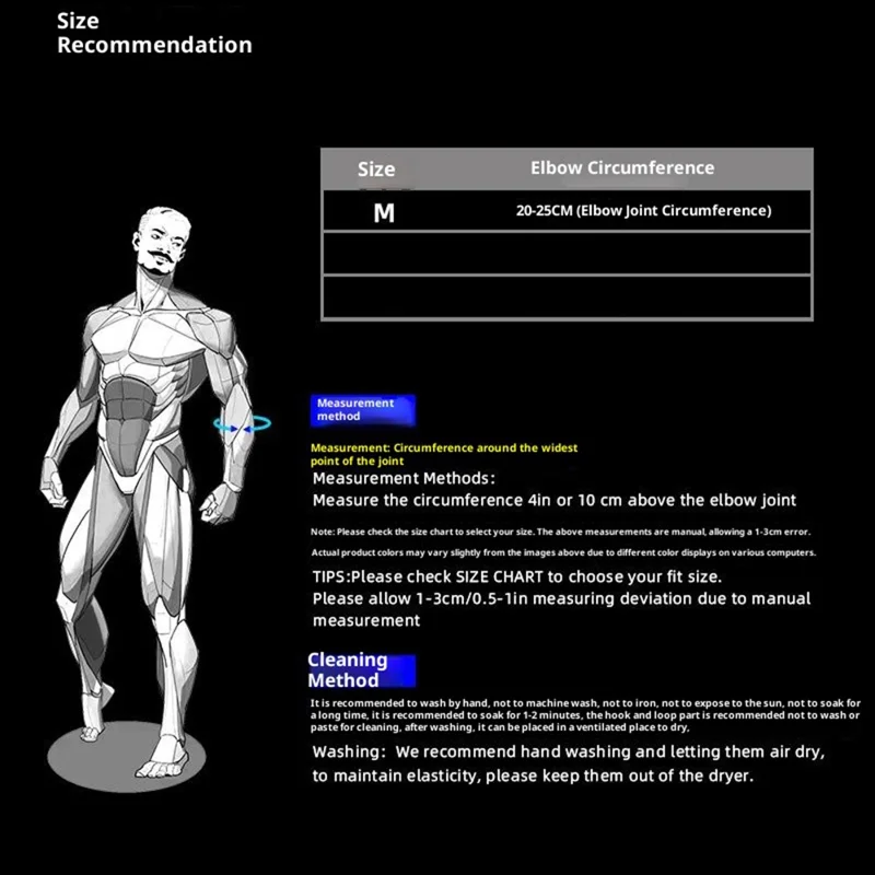 Suporte de Cotovelo VBOSI 7087V 1Pc Tamanho M para Basquete, Badminton, Manga de Compressão Respirável - Preto