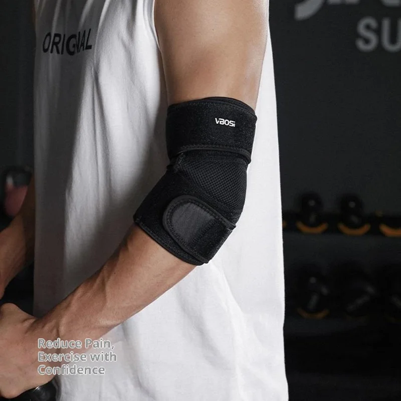 VBOSI 2338V 1Pc Adulte Soutien de Coude pour Entraînement de Basket-ball Protection des Articulations Manchon de Compression de Coude