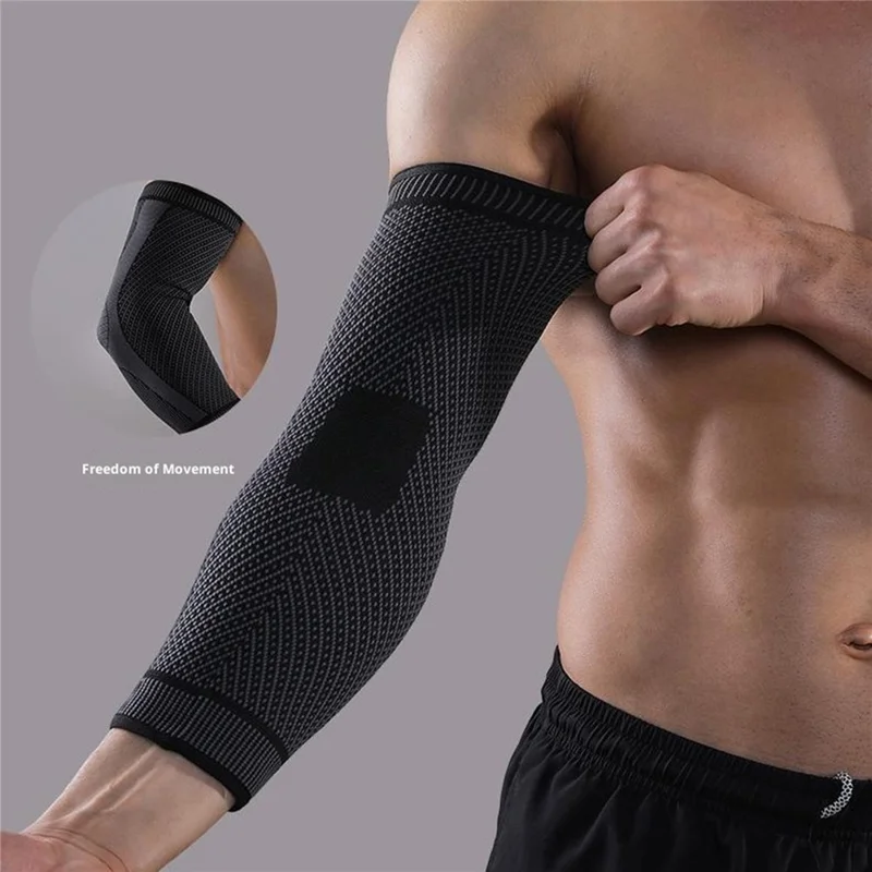 VBOSI 2437V 1PC Compression Elbow Sleeve L Size, 26-32cm Arm Guard Elbow Braces for Outdoor Sports - Black