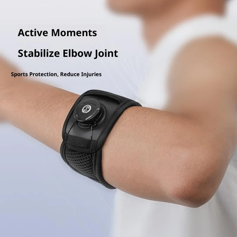 GOUNOD HS013 1 szt. Opaska na łokieć z regulowanym śrubokrętem do sprężania, opaska podpierająca ramię, opaska na łokieć z wbudowaną podkładką silikonową - Czarny M